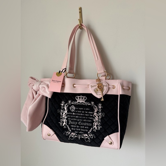 Viral Juicy Couture Black and Pink daydreamer Tote bag